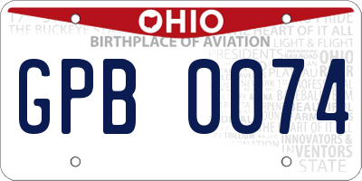 OH license plate GPB0074