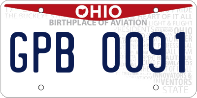OH license plate GPB0091