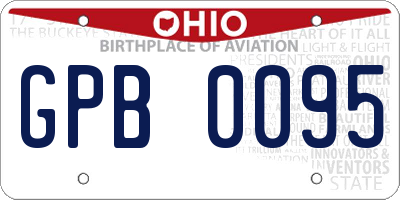 OH license plate GPB0095