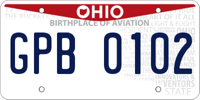 OH license plate GPB0102