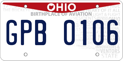 OH license plate GPB0106