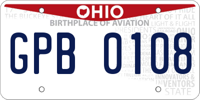 OH license plate GPB0108