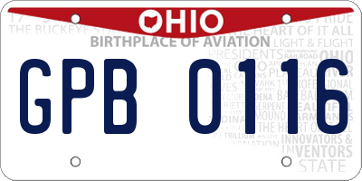 OH license plate GPB0116