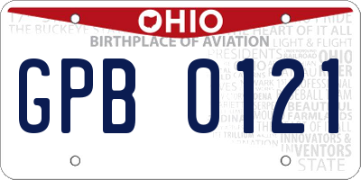 OH license plate GPB0121