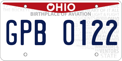 OH license plate GPB0122