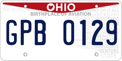 OH license plate GPB0129