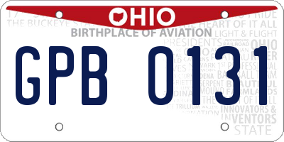 OH license plate GPB0131