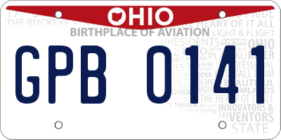 OH license plate GPB0141