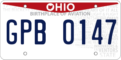 OH license plate GPB0147