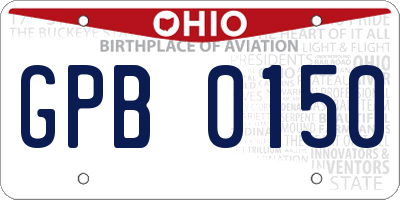 OH license plate GPB0150