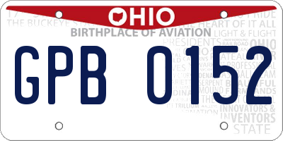 OH license plate GPB0152