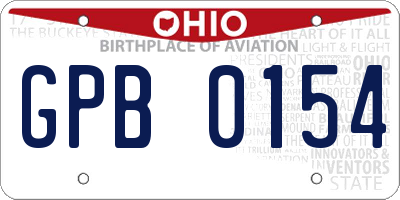 OH license plate GPB0154