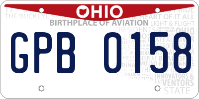 OH license plate GPB0158