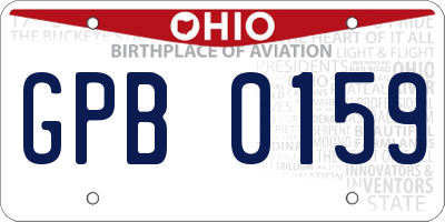 OH license plate GPB0159