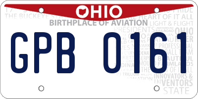 OH license plate GPB0161