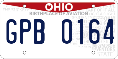 OH license plate GPB0164