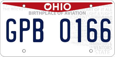 OH license plate GPB0166