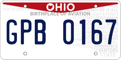 OH license plate GPB0167