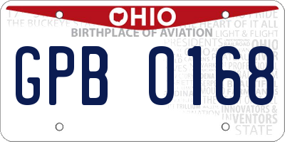 OH license plate GPB0168