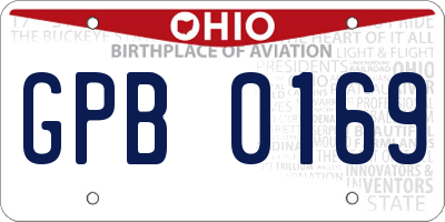 OH license plate GPB0169