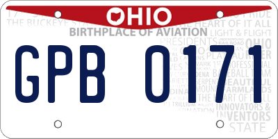 OH license plate GPB0171