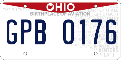 OH license plate GPB0176
