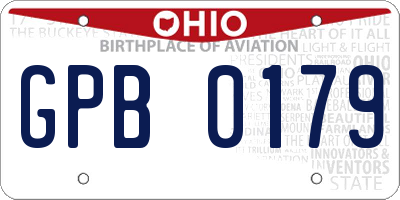 OH license plate GPB0179