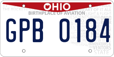 OH license plate GPB0184