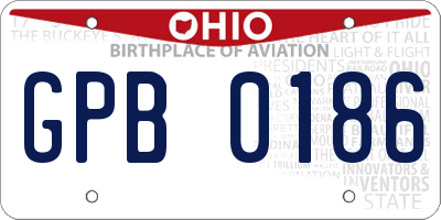 OH license plate GPB0186