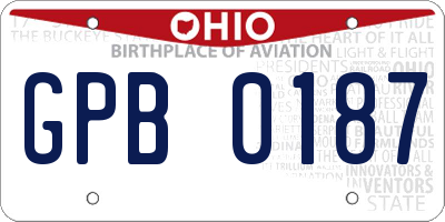 OH license plate GPB0187
