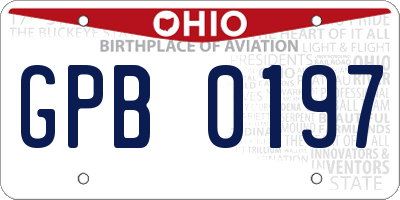OH license plate GPB0197