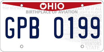 OH license plate GPB0199
