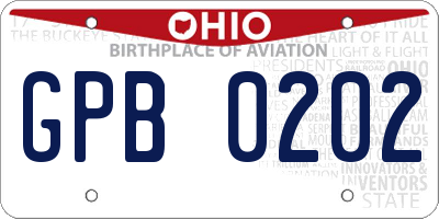 OH license plate GPB0202