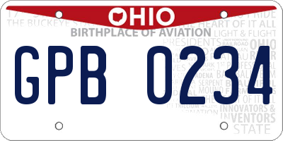 OH license plate GPB0234