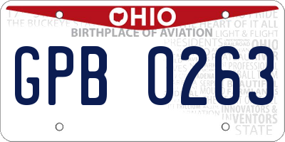 OH license plate GPB0263