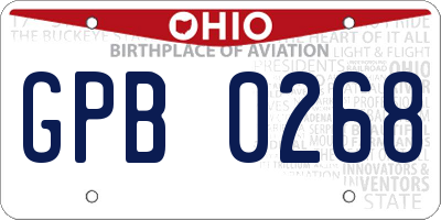 OH license plate GPB0268