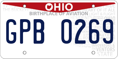 OH license plate GPB0269