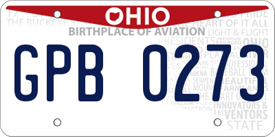 OH license plate GPB0273