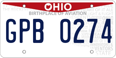 OH license plate GPB0274