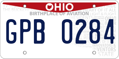 OH license plate GPB0284