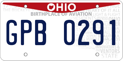 OH license plate GPB0291