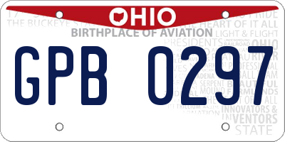 OH license plate GPB0297
