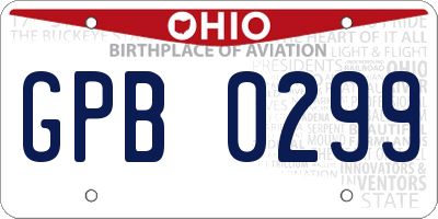 OH license plate GPB0299