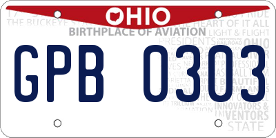 OH license plate GPB0303