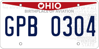 OH license plate GPB0304