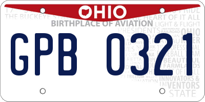 OH license plate GPB0321