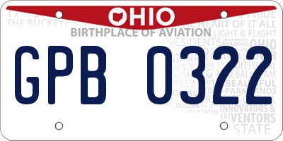OH license plate GPB0322