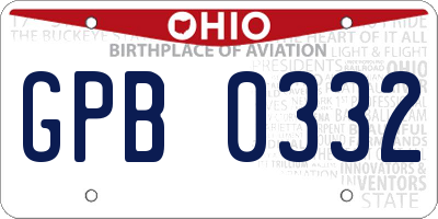 OH license plate GPB0332
