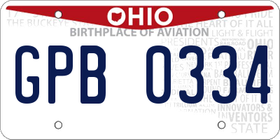 OH license plate GPB0334