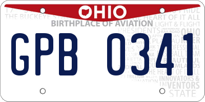 OH license plate GPB0341
